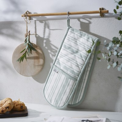 Ulster Weavers Sage Stripe Double Oven Glove