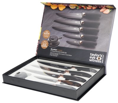 Taylors 5pc Brooklyn Pres Box Knife Set - Copper Bolster