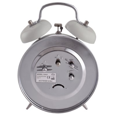 Acctim 'Saxon' white double bell alarm clock