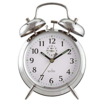 Acctim 'Saxon' chrome double bell alarm clock
