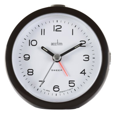 Acctim 'Neve' Sweep Alarm clock in Raven