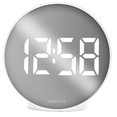 Acctim 'IL Giro' 1.4" Round LED clock with USB in White