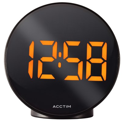 Acctim 'Circulo' 1.4" Round LED clock with USB in Black