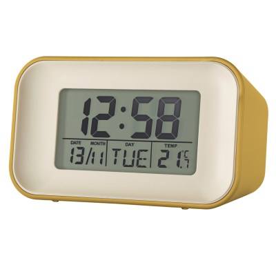 Acctim 'Alta' Reflection LCD Alarm clock in Mustard