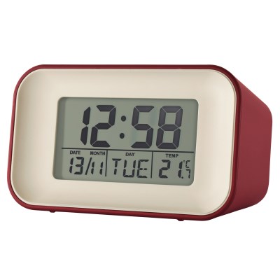 Acctim 'Alta' Reflection LCD Alarm clock in Spice Red