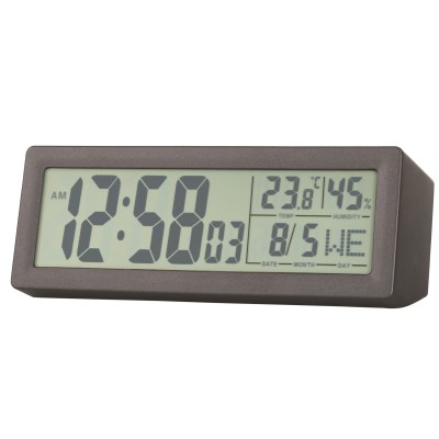 Acctim 'Karminski' Reflection LCD clock in Grey