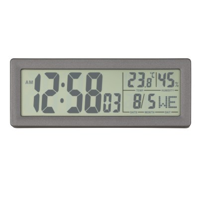 Acctim 'Karminski' Reflection LCD clock in Grey