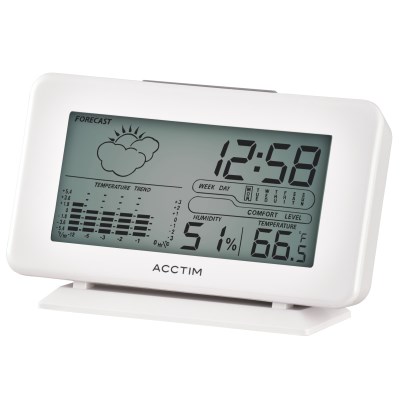 Acctim 'Vega' LCD Weatherstation clock in White