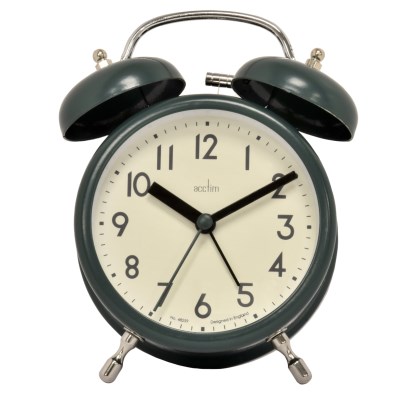 Acctim 'Hardwick' Lotus Green Double bell alarm clock