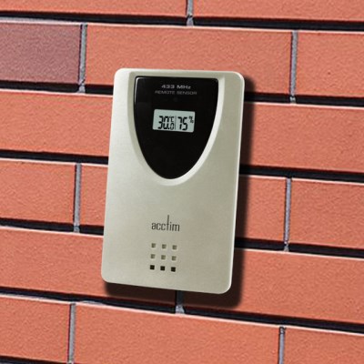 Acctim 'Wyndham' Colour Weatherstation clock in Black