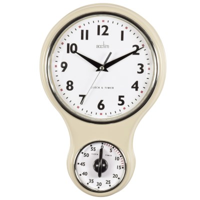 Acctim 'Kitchen Time' Cream clock & timer