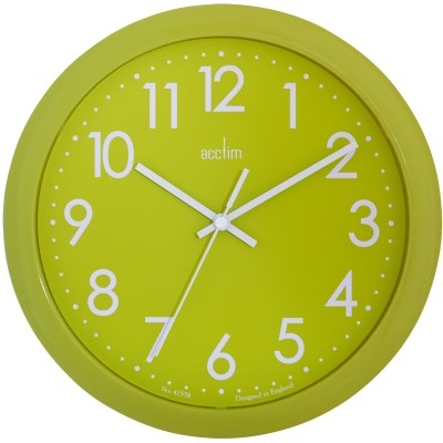 Acctim Abingdon 255mm Lime Green wall clock