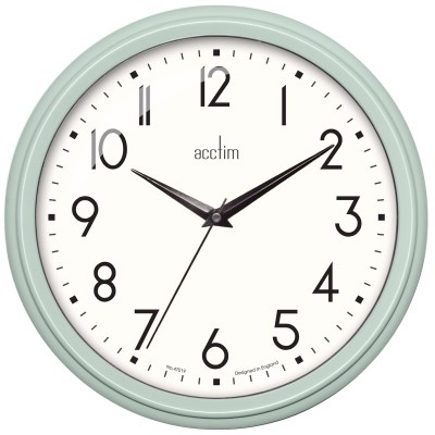 Acctim 'Elodie' 26cm Retro wall clock in Mint