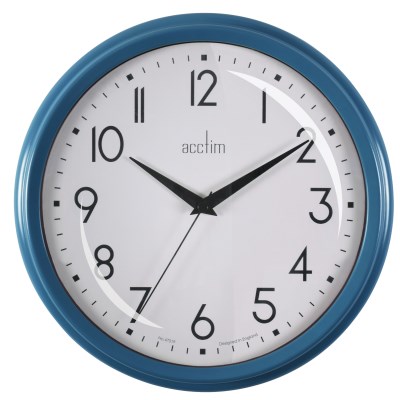 Acctim 'Elodie' 26cm Retro wall clock in Oxford Blue