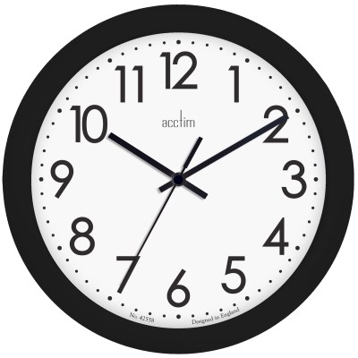 Acctim Abingdon 255mm Black Wall Clock