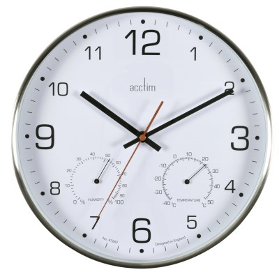 Acctim 'Komfort' 305mm Metal Thermo Hygro Wall Clock