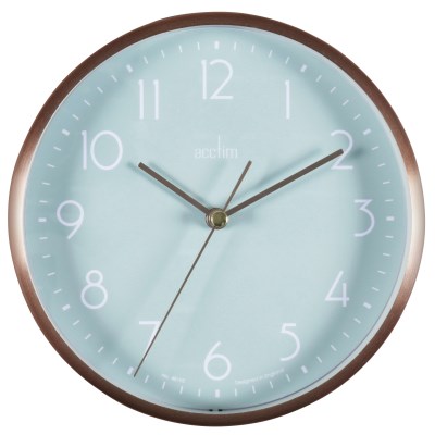 Acctim Ava 15cm Copper/Green colour metal wall/desk clock