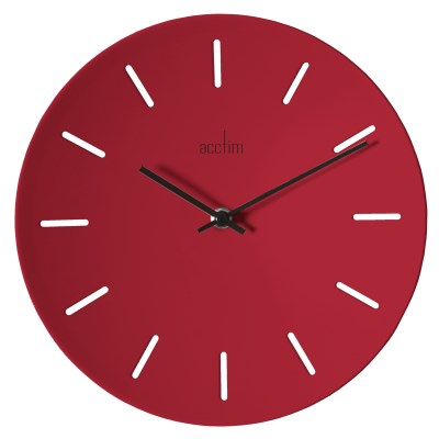 Acctim 'Majken' 25cm Open dial baton wall clock in Red