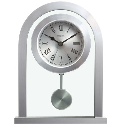 Acctim Bathgate Glass & Metal table clock in silver