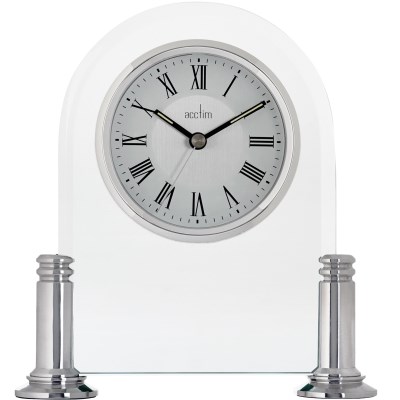 Acctim 'Bewdley' Silver mantel/glass table clock