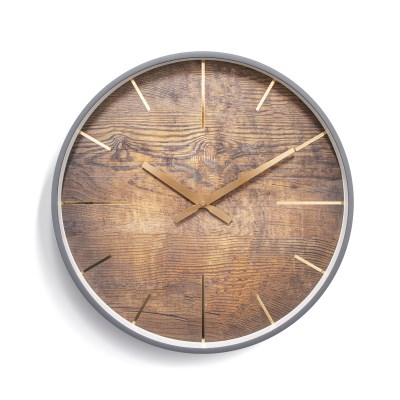 Acctim 'Hancock' 40cm wall clock in Grey/Oak