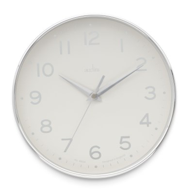 Acctim 'Rand' 20cm wall clock Chrome/White