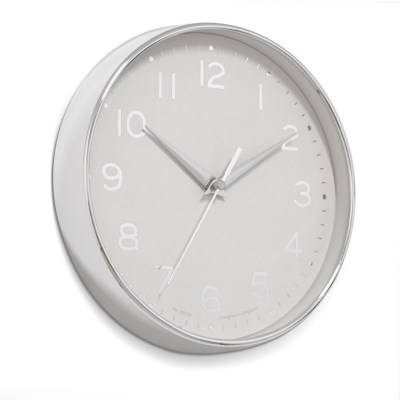 Acctim 'Rand' 20cm wall clock Chrome/White