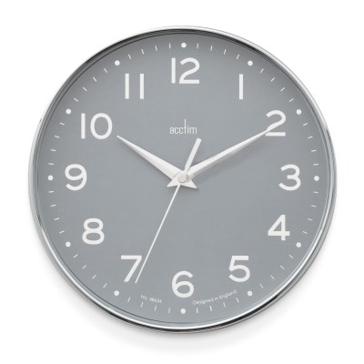 Acctim 'Rand' 20cm wall clock Chrome/Grey