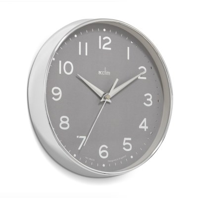 Acctim 'Rand' 20cm wall clock Chrome/Grey
