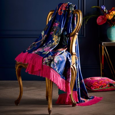 LLB Cotswold Fantasia Navy 130x180cm Throw