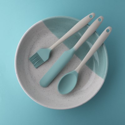 Taylors Mini Silicone Spoon 21cm - Buttermilk/Turquoise