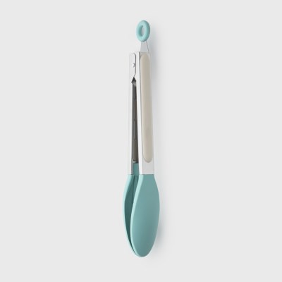 Taylors Stainless Steel Tongs 23cm - Buttermilk/Turquoise