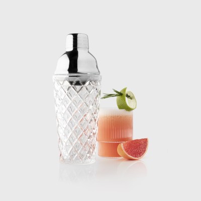 Taylors Taproom 3pc Embossed Glass & S/Steel Cocktail Set