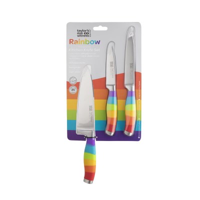 Taylors Rainbow 3pc Kitchen Knife Starter Set