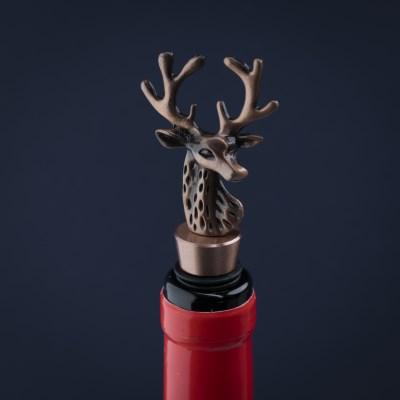 Taylors Taproom Stag Wine Stopper - Matt Copper