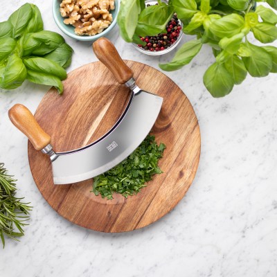 Taylors Mezzaluna & Acacia Wood Round Board - XCT57AC