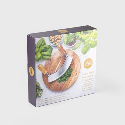 Taylors Mezzaluna & Acacia Wood Round Board - XCT57AC
