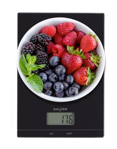 Salter Black Glass Electronic Kitchen Scale SA00450BC