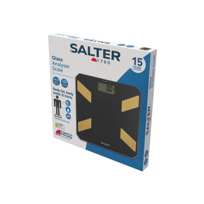 Salter Black / Gold Glass Analyser Personal Scale SA00601BGC