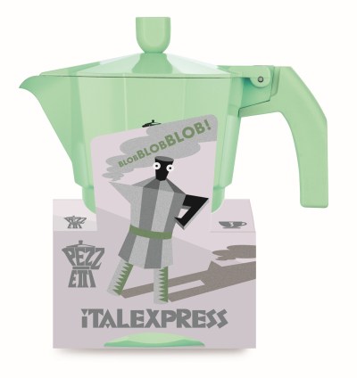 Pezzetti Italexpress Pastel Green Aluminium Coffee Maker 3C