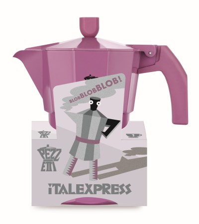 Pezzetti Italexpress Magenta Alum. Pastel Coffee Maker 3C