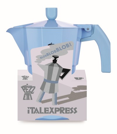 Pezzetti Italexpress Pastel Light Blue Alum. Coffee Maker 3C
