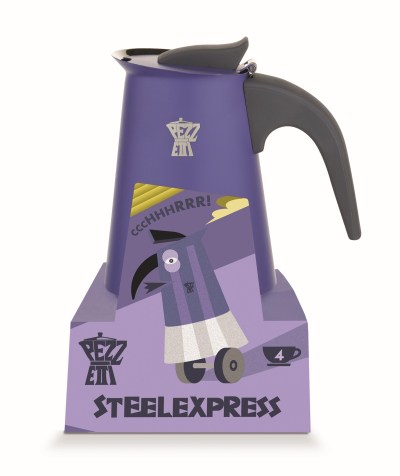 Pezzetti Steelexpress Indigo Burst S/Steel Coffee Maker 6C