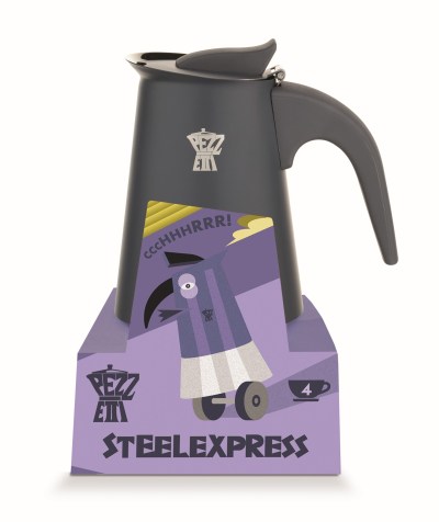 Pezzetti Steelexpress Shooting Ash S/Steel Coffee Maker 4C