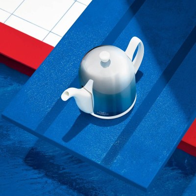 Degrenne Salam Classique White Teapot 6 Cups Mirror Cloche