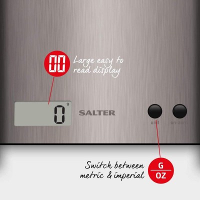 Salter Arc Stainless Steel Electronic Kitchen Scale 1087SS