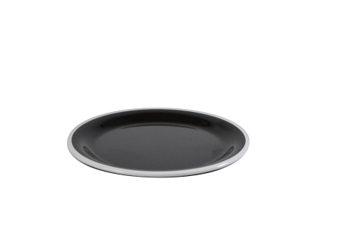 Jab Vintage Black/White Rim Enamel Look Plate 20cm