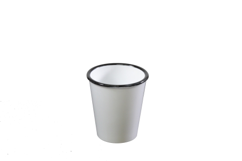 Jab Vintage White/Black Rim Enamel Look Tumbler 300ml
