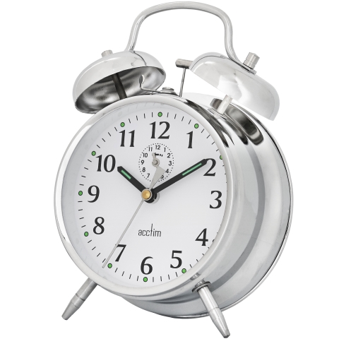 Acctim 'Saxon' chrome double bell alarm clock