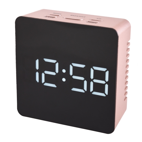 Acctim 'Lexington' Cube LED clock with USB in Rose Gold